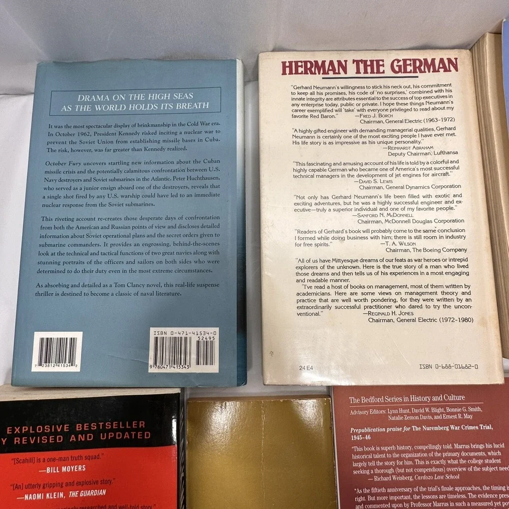 Lot‎ of 7 War History Books Fiction/Non Fiction October Fury (signed), Herman..